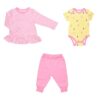 Baby Girl Spring Body-Hose-Cardigan Set